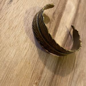 Metal Feather Bracelet Cuff Style